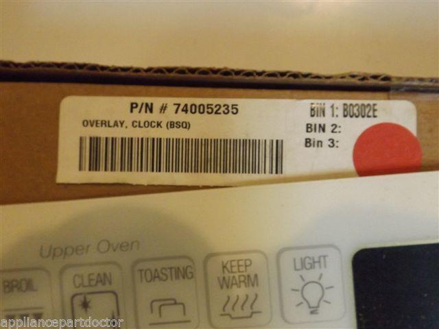 Maytag Stove 74005235 Overlay, Clock (bsq) NEW IN BOX Maytag Stove 74005235 Overlay, Clock (bsq) NEW IN BOX
